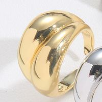 Copper 14K Gold Plated Vintage Style Simple Style Commute Plating Rhombus Open Rings sku image 1