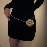 Casual Elegant Vintage Style Chrysanthemum Gold Plated Alloy Copper Wholesale Waist Chain main image 4