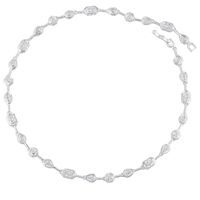 Le Cuivre Plaqué Or 18K Décontractée Élégant Style Simple Placage Incruster Les Gouttelettes D'Eau Rhombe Le Cuivre Zircon Bracelets Collier sku image 8