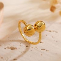 Copper 18K Gold Plated Retro Simple Style Commute Plating Solid Color Bow Knot Open Rings main image 3