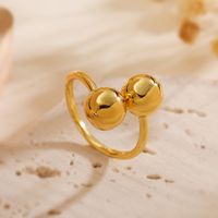 Copper 18K Gold Plated Retro Simple Style Commute Plating Solid Color Bow Knot Open Rings sku image 2