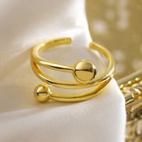 Copper 18K Gold Plated Retro Simple Style Commute Plating Solid Color Bow Knot Open Rings main image 4