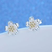 1 Paar Basic Klassischer Stil Pendeln Blume Gänseblümchen Überzug Kupfer Ohrstecker main image 4