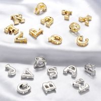 1 Piece 2.5mm Copper Copper Zircon 18K Gold Plated Letter Beads Spacer Bars main image 11