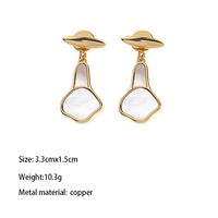 1 Pair Simple Style Classic Style Pentagon Geometric Polishing Plating Metal Copper Brass Gold Plated Dangling Earrings main image 5