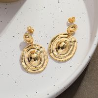 1 Pair Simple Style Classic Style Pentagon Geometric Polishing Plating Metal Copper Brass Gold Plated Dangling Earrings sku image 2