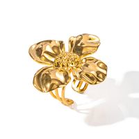 Einfacher Stil Klassischer Stil Blume Edelstahl 304 18 Karat Vergoldet Ringe In Masse main image 4