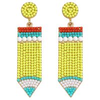 1 Pair Casual Pencil Plating Inlay Alloy Gold Plated Drop Earrings main image 6