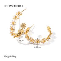 1 Pair Simple Style Classic Style Solid Color Plating Inlay 304 Stainless Steel 18K Gold Plated Ear Studs main image 3
