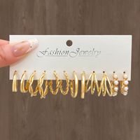 Retro Heart Shape Butterfly Twist Alloy Inlay Artificial Pearls Rhinestones Women's Earrings 1 Set sku image 32