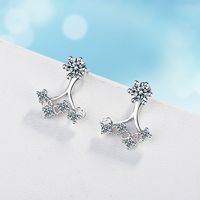 1 Pair Elegant Lady Geometric Inlay Copper Zircon Ear Studs sku image 1