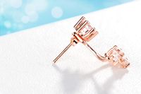 1 Pair Elegant Lady Geometric Inlay Copper Zircon Ear Studs main image 3