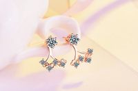 1 Pair Elegant Lady Geometric Inlay Copper Zircon Ear Studs main image 4