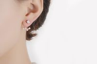 1 Pair Elegant Lady Geometric Inlay Copper Zircon Ear Studs main image 7
