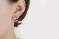 1 Pair Elegant Lady Geometric Inlay Copper Zircon Ear Studs main image 5