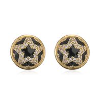 Cobre Estilo Vintage Señora Estilo Clásico Esmalte Enchapado Embutido Ronda Estrella Piel De Serpiente Circón Anillos Aretes main image 10