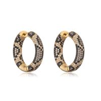 Copper Vintage Style Lady Classic Style Enamel Plating Inlay Round Star Snakeskin Zircon Rings Earrings main image 8