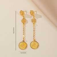 1 Pair Simple Style Classic Style Coin Plating Copper 18K Gold Plated Drop Earrings main image 7