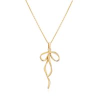 Le Cuivre Décontractée Élégant Style Simple Incruster Noeud D'Arc Perles Artificielles Zircon Pendentif sku image 5