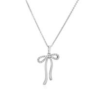 Kupfer Lässig Elegant Einfacher Stil Inlay Bogenknoten Künstliche Perlen Zirkon Halskette Mit Anhänger sku image 8