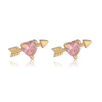1 Pair Elegant Lady Modern Style Heart Shape Dragonfly Butterfly Plating Inlay Copper Copper Zircon Ear Studs main image 9
