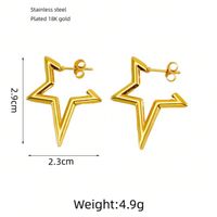 1 Pair Modern Style Simple Style Irregular Star Polishing Plating 304 Stainless Steel 18K Gold Plated Ear Studs main image 5