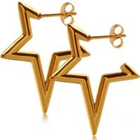 1 Pair Modern Style Simple Style Irregular Star Polishing Plating 304 Stainless Steel 18K Gold Plated Ear Studs main image 4