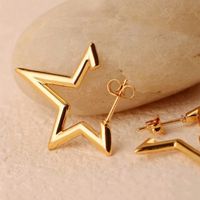 1 Pair Modern Style Simple Style Irregular Star Polishing Plating 304 Stainless Steel 18K Gold Plated Ear Studs main image 3