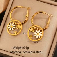 1 Pair Simple Style Classic Style Animal Flower Butterfly Plating Carving 304 Stainless Steel 18K Gold Plated Drop Earrings main image 7