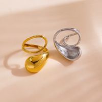 Einfacher Stil Klassischer Stil Einfarbig Edelstahl 304 14 Karat Vergoldet Offener Ring In Masse main image 4
