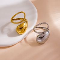 Simple Style Classic Style Solid Color 304 Stainless Steel 14K Gold Plated Open Rings In Bulk main image 3