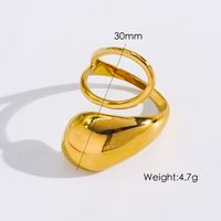 Simple Style Classic Style Solid Color 304 Stainless Steel 14K Gold Plated Open Rings In Bulk sku image 3