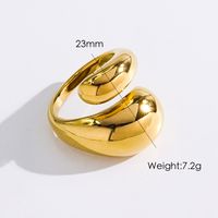 Simple Style Classic Style Solid Color 304 Stainless Steel 14K Gold Plated Open Rings In Bulk sku image 4