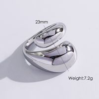 Simple Style Classic Style Solid Color 304 Stainless Steel 14K Gold Plated Open Rings In Bulk sku image 2