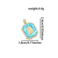 1 Piece Copper Zircon 18K Gold Plated Color Block Pendant sku image 12