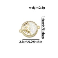 1 Piece Copper Zircon 18K Gold Plated Eye Feather Pendant sku image 7