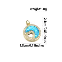 1 Piece Copper Zircon 18K Gold Plated Eye Feather Pendant sku image 4