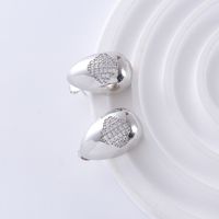 1 Pair Simple Style Classic Style Solid Color Plating Inlay Copper Zircon 18K Gold Plated Ear Studs main image 2