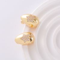 1 Pair Simple Style Classic Style Solid Color Plating Inlay Copper Zircon 18K Gold Plated Ear Studs main image 6