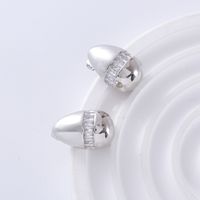1 Pair Simple Style Classic Style Solid Color Plating Inlay Copper Zircon 18K Gold Plated Ear Studs main image 7
