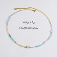 304 Stainless Steel Natural Stone Freshwater Pearl 18K Gold Plated Elegant Simple Style Beaded Round Natural Stone Crystal Pearl Necklace sku image 2