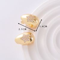 1 Pair Simple Style Classic Style Solid Color Plating Inlay Copper Zircon 18K Gold Plated Ear Studs sku image 1