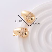 1 Pair Simple Style Classic Style Solid Color Plating Inlay Copper Zircon 18K Gold Plated Ear Studs sku image 4