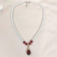 Wholesale Jewelry Classical Romantic Water Droplets Alloy Rhinestones Beaded Inlay Pendant Necklace main image 1