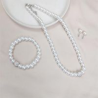 Elegante Lujoso Romántico Ronda Perla De Imitación Con Cuentas Diamantes De Imitación Mujeres Conjunto De Joyas main image 5