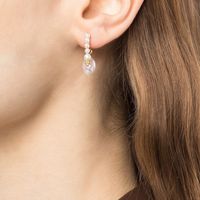 1 Paar Einfacher Stil Klassischer Stil Geometrisch Wassertropfen Überzug Inlay Metall Kupfer Messing Perle Vergoldet Hängende Ohrringe main image 4