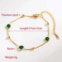 Wholesale Jewelry Vacation Classic Style Round Turquoise Resin Turquoise Resin 18K Gold Plated Plating Inlay Bracelets main image 2