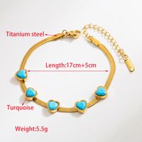Wholesale Jewelry Vacation Classic Style Round Turquoise Resin Turquoise Resin 18K Gold Plated Plating Inlay Bracelets main image 3