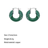 1 Paar Elegant Luxuriös U-Form Geometrisch Überzug Inlay Metall Kupfer Messing Zirkon Vergoldet Ohrringe main image 5