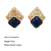 1 Pair Simple Style Classic Style Square Plating Inlay Alloy Zircon Gold Plated Ear Studs main image 5